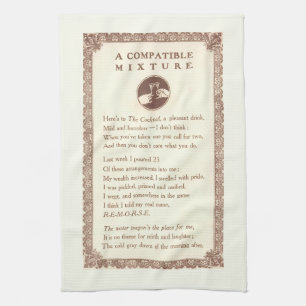 Cocktail Poetry Pub Towel Kökshandduk