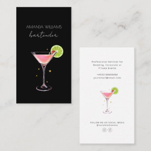 Cocktail Professionell Bartender-Affärskortet Visitkort