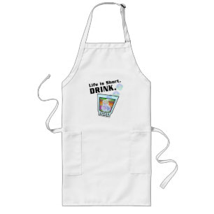 COCKTAIL PUB APRONS, Life är Kort. DRYCK. Långt Förkläde