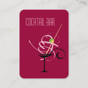 Cocktail Pub Nightklubb Bartender Visitkort