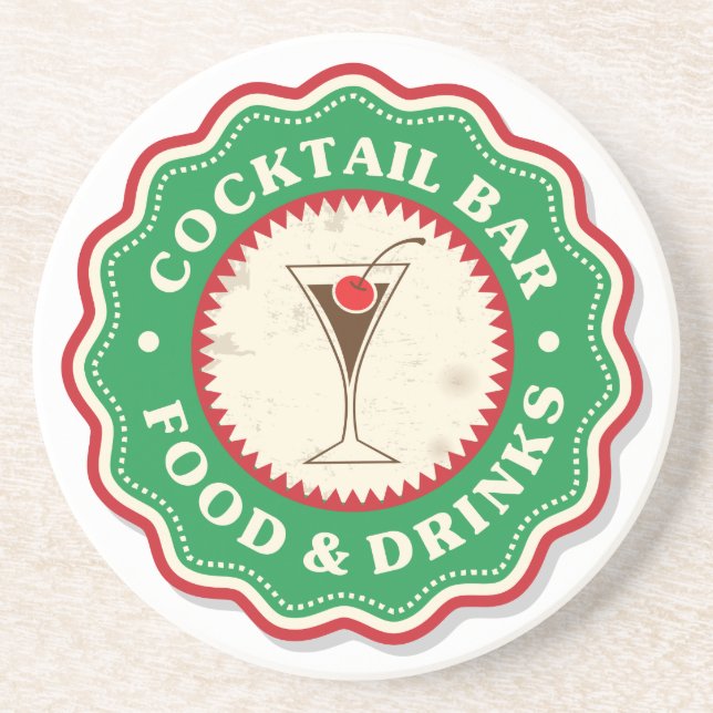 Cocktail Pub Sandstone Drink Underlägg (Framsidan)