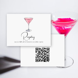 Cocktail QR Code Bridal Shower Registry  Tilläggskort