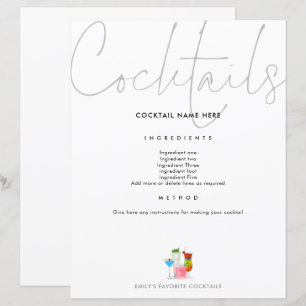 Cocktail Recipe for Binder Page Future Mrs.