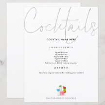 Cocktail Recipe for Binder Page Future Mrs.