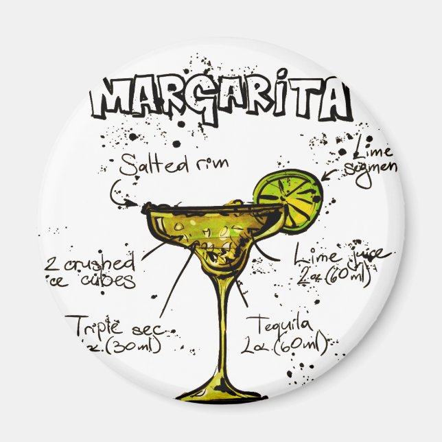 Cocktail Recipe Margarita Magnet (Framsidan)