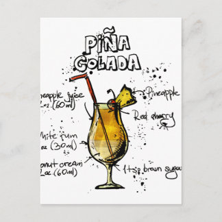 Cocktail Recipe Pina Colada Vykort