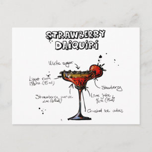 Cocktail Recipe Strawbeery Daiquiri Vykort