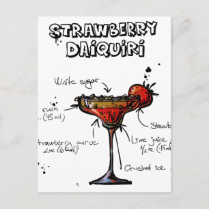 Cocktail Recipe Strawbeery Daiquiri Vykort