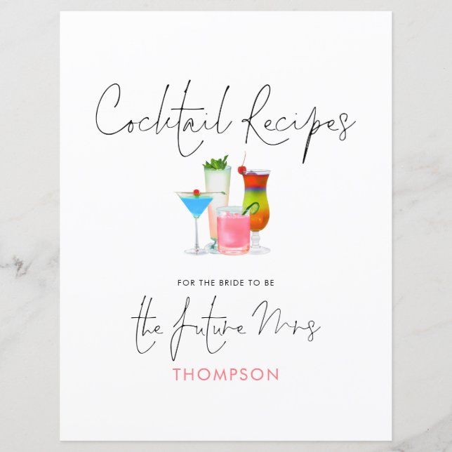 Cocktail Recipes Future Binder Header Page (Framsida)