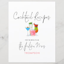 Cocktail Recipes Future Binder Header Page