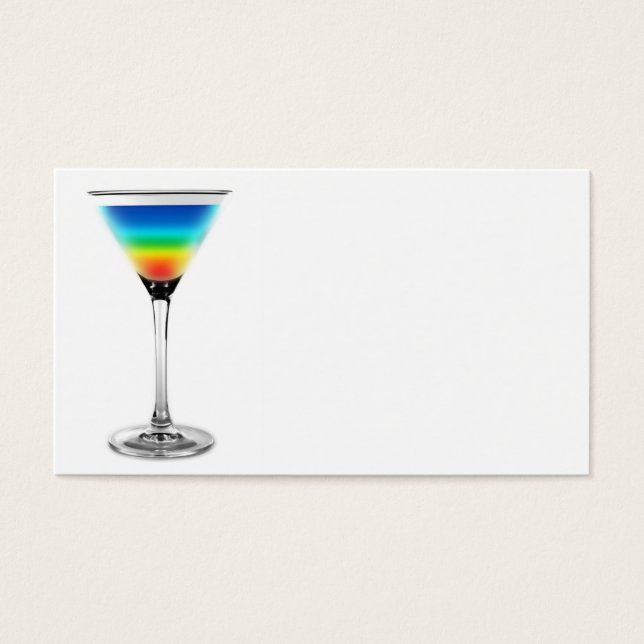 cocktail - regnbåge färg visitkort (Framsidan)