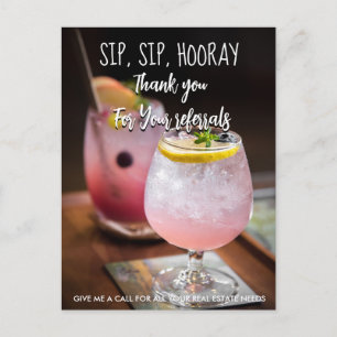 Cocktail Rekommendationskort, Sip Sip Hooray Kampa Vykort