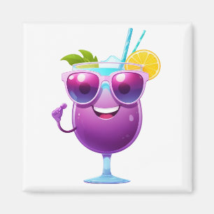 Cocktail Roligt Cheerful Vacation Tropical Drink C Magnet