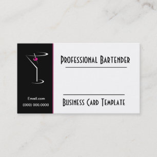 Cocktail Rosa Martini Logotyp Bartender Visitkort