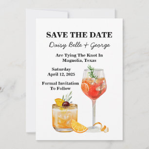 Cocktail Save The Date Förlovningsinbjudan Inbjudningar