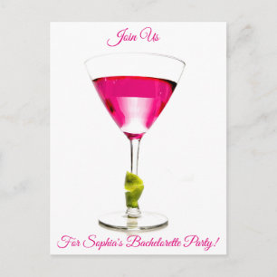 Cocktail Sjungande möhippa inbjudan Vykort