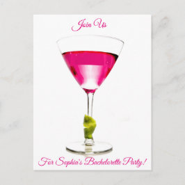 Cocktail Sjungande möhippa inbjudan Vykort
