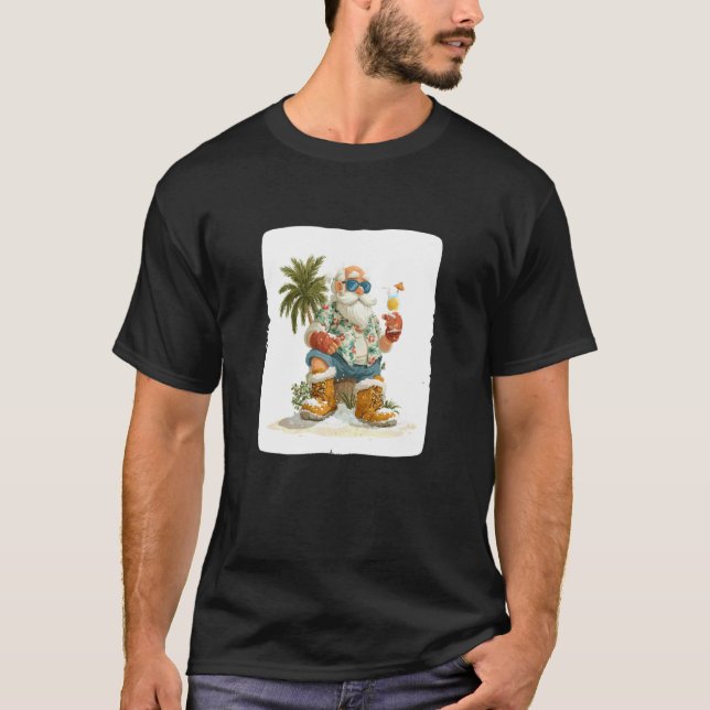 Cocktail Tomte för semester och festliga hav T Shirt (Framsida)