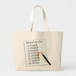 COCKTAIL TOTES, VODKA SHOPPLIST JUMBO TYGKASSE