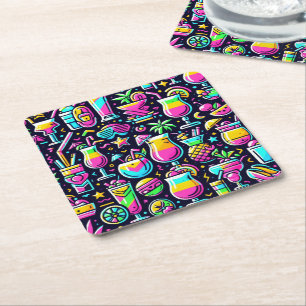 Cocktail Underlägg Papper Kvadrat