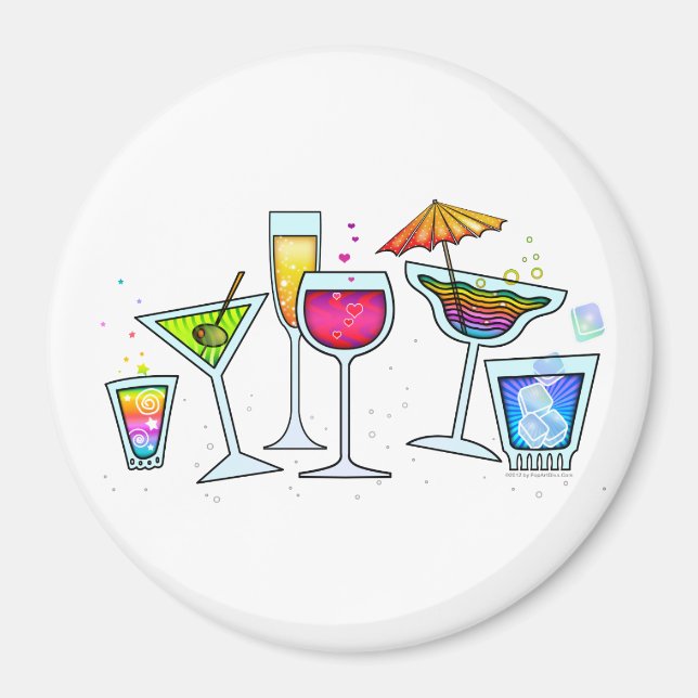 COCKTAIL UP GLASSES MAGNET (Framsidan)