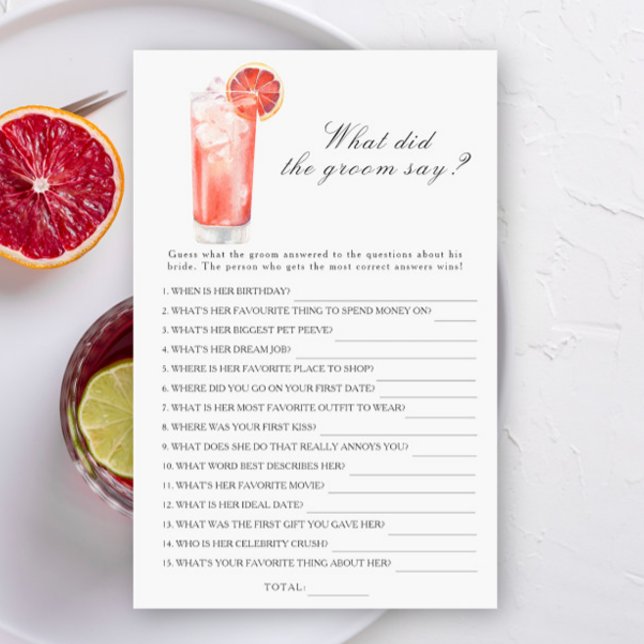Cocktail - Vad sa brudgummen bröllopsspel (Skapare uppladdad)