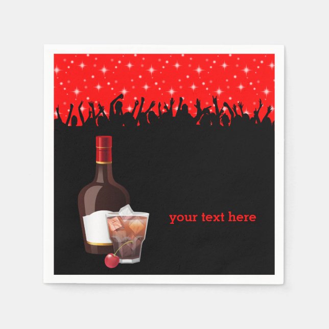 Cocktail * välj bakgrund färg pappersservett (Framsidan)