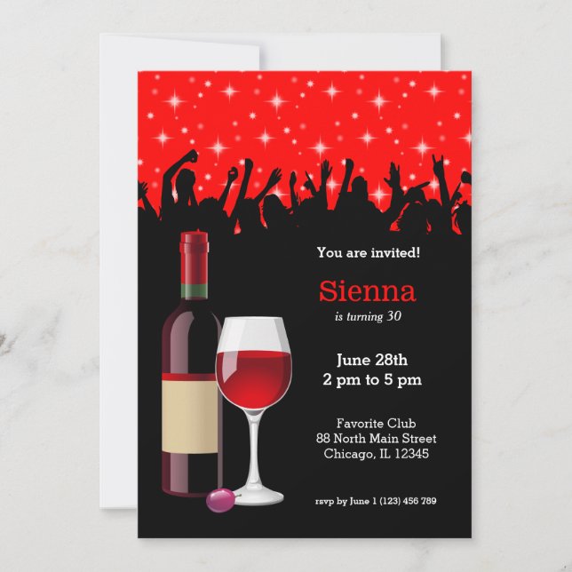 Cocktail * välj bakgrundsfärg inbjudningar (Framsida)