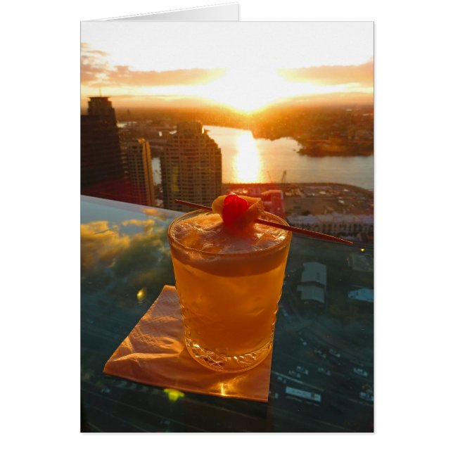 Cocktail vid Sunset Hälsningskort (Framsidan)