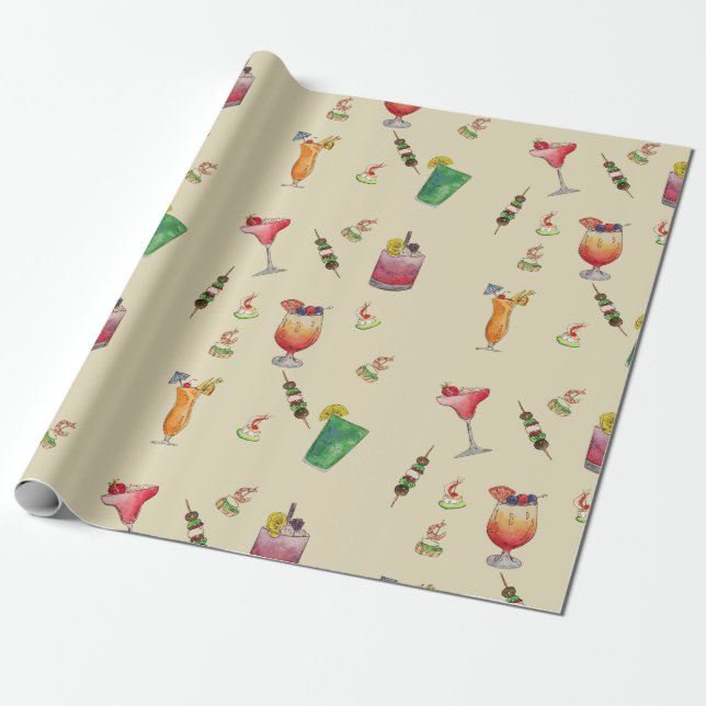 Cocktail Wrapping Paper Presentpapper (Utrullad)