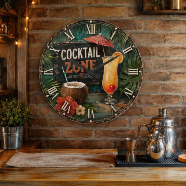Cocktail Zone Tropical Stor Klocka (Skapare uppladdad)