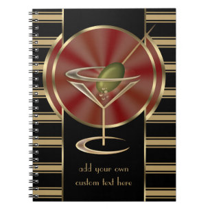 Cocktailbar Anteckningsbok Med Spiral