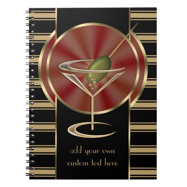 Cocktailbar Anteckningsbok Med Spiral (Framsidan)