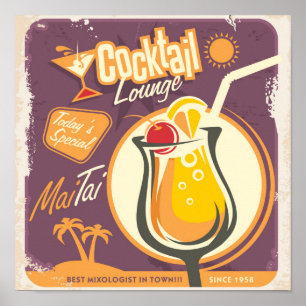 Cocktailbaraffisch Poster