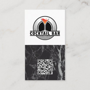 Cocktailbaren Logotyp Grafik   QR-kod Visitkort