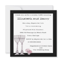 Cocktailbufféinbjudan i svart och vitt