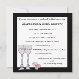 Cocktailbufféinbjudan i svart och vitt inbjudningar