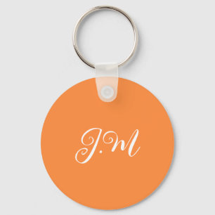 Cocktailfest Orange enfärgad monogram initialer Nyckelring