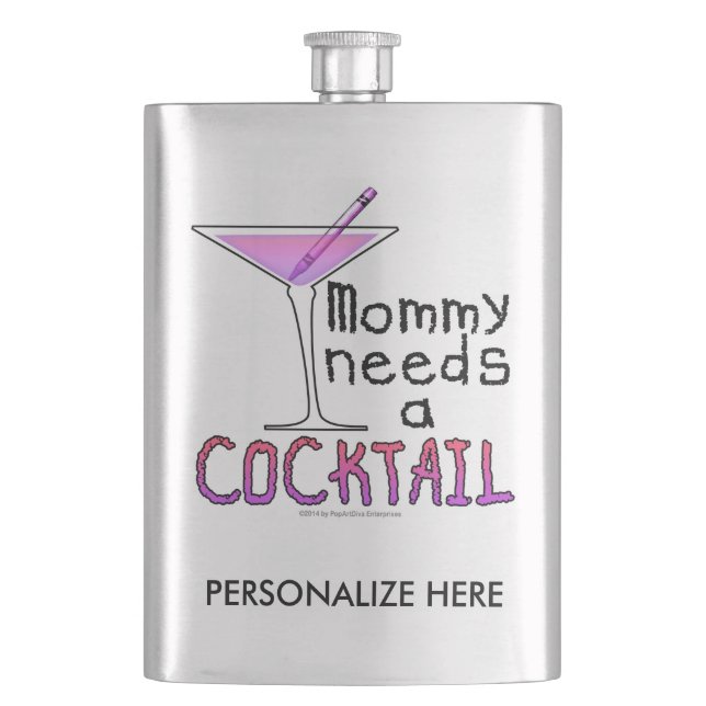 COCKTAILFLASKA - Mamma behöver en COCKTAIL! Fickplunta (Framsidan)