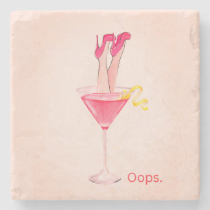 Cocktailhumorillustration, Rosa barvagn, Feminint Stenunderlägg