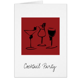 cocktailnight, cocktailparty hälsningskort