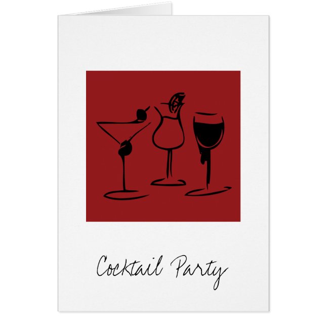 cocktailnight, cocktailparty hälsningskort (Framsidan)