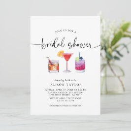 Cocktailparty Bröllopsdusch Kalligrafi Inbjudningar
