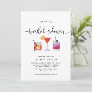 Cocktailparty Bröllopsdusch Kalligrafi Inbjudningar