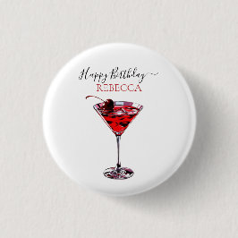 Cocktailparty Cherry Martini Grattis på födelsedag Knapp