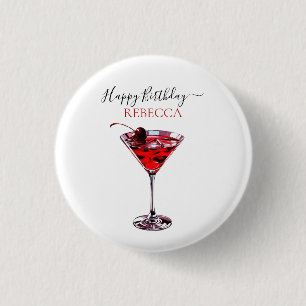 Cocktailparty Cherry Martini Grattis på födelsedag Knapp