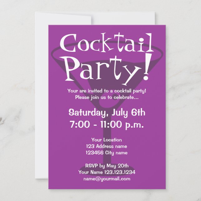 Cocktailparty-inbjudningar för firande inbjudningar (Framsida)