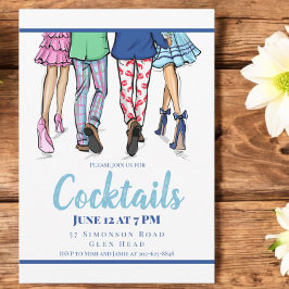 Cocktailparty mode Par kjol lobster Preppy Inbjudningar