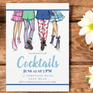 Cocktailparty mode Par kjol lobster Preppy Inbjudningar