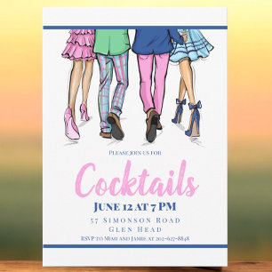 Cocktailparty mode par preppy inbjudningar